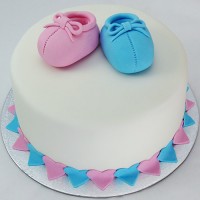 Baby Shower Cake - Baby Booties Cake